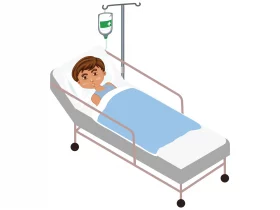 Timmy is a hospital bed
