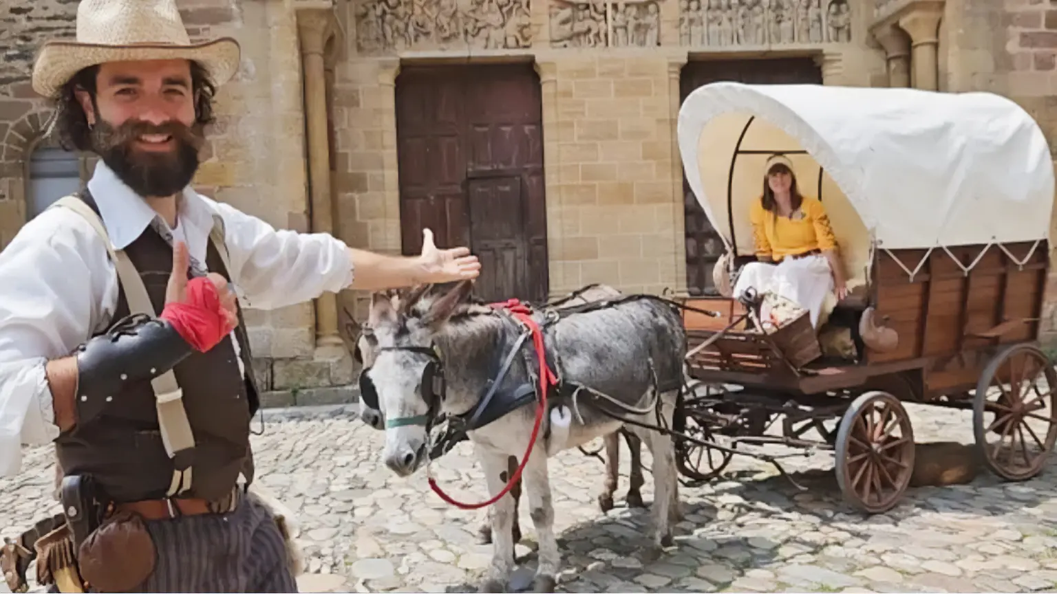 Céleste and Charlotte’s journey in a horse-drawn carriage to meet the Pope