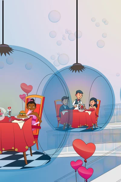 Valentine's Day at the Magical Bubbles Restaurant